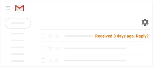 a mockedup screenshot showing how Gmail's nudge function works