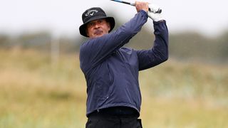 Ruud Gullit takes a shot at the Alfred Dunhill Links Championship