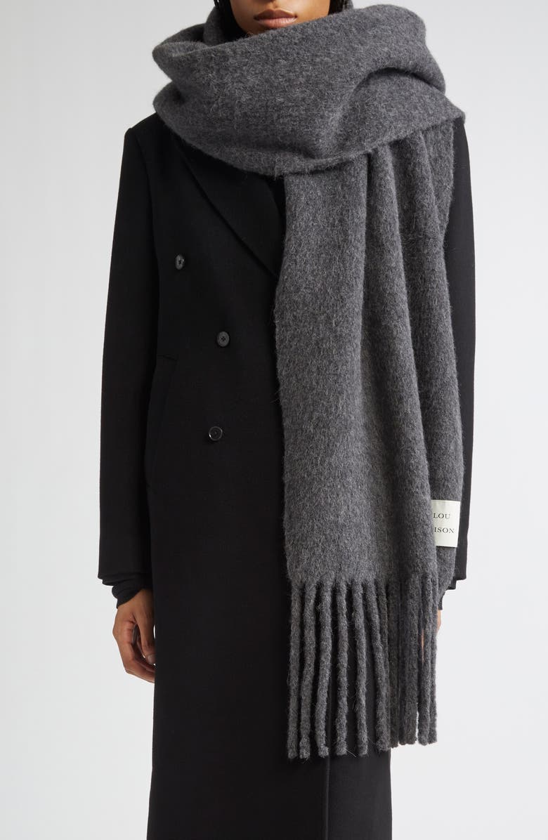 Santo Large Baby Alpaca Blend Fringe Scarf