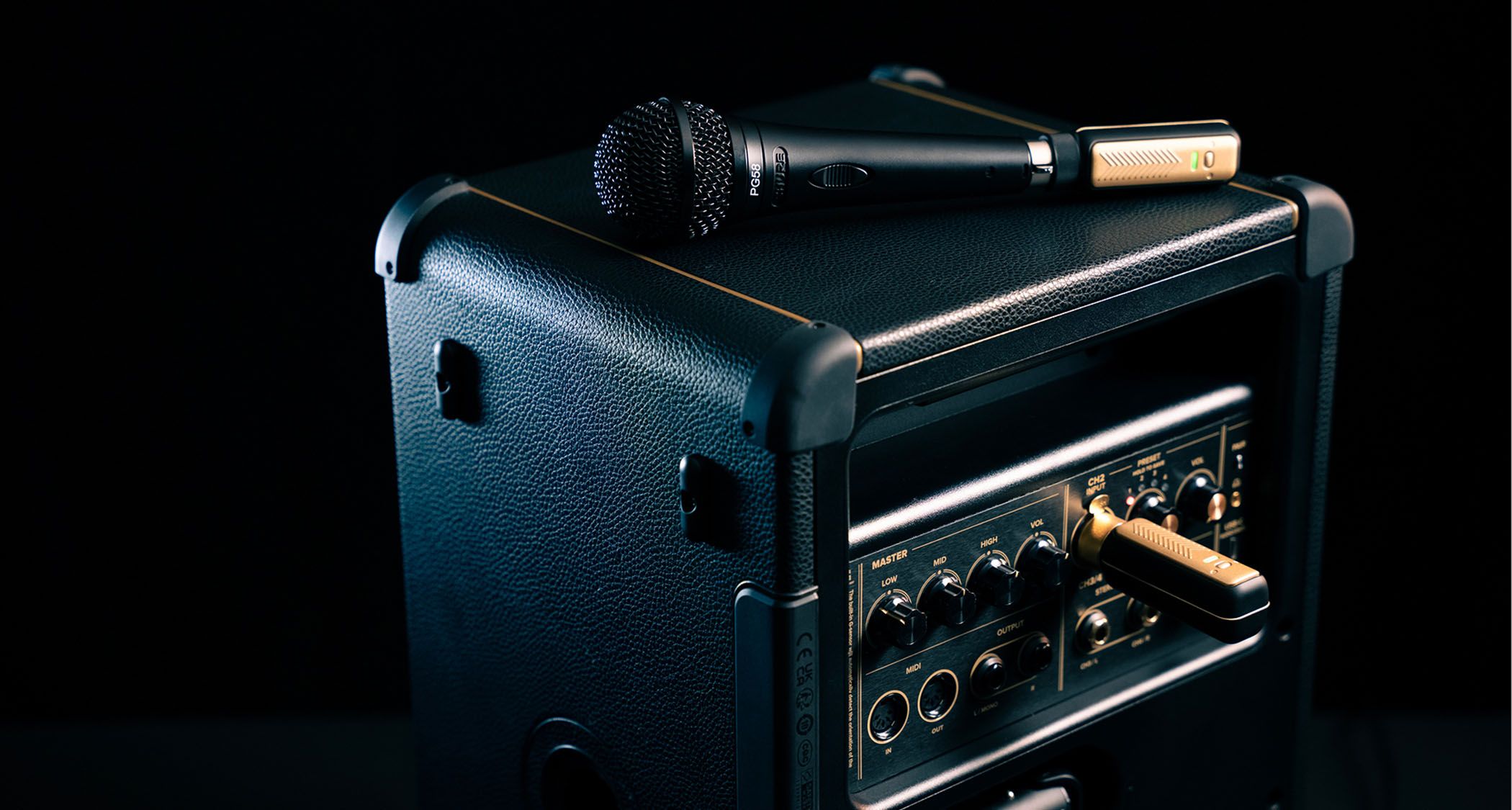 “Connect microphones wirelessly to PA systems, mixers, or audio ...