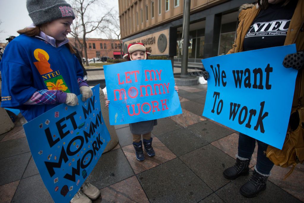 Treasury employees protest the government shutdown