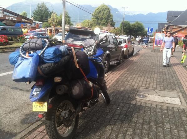 Spotted, a KLR650 with Alaska plates, in Pucon. In my next life...