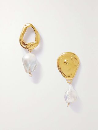 + Net Sustain the Infernal Storm Gold-Plated Pearl Earrings