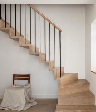 New oak staircase in Oliver Leech Architects' Epsom house extension