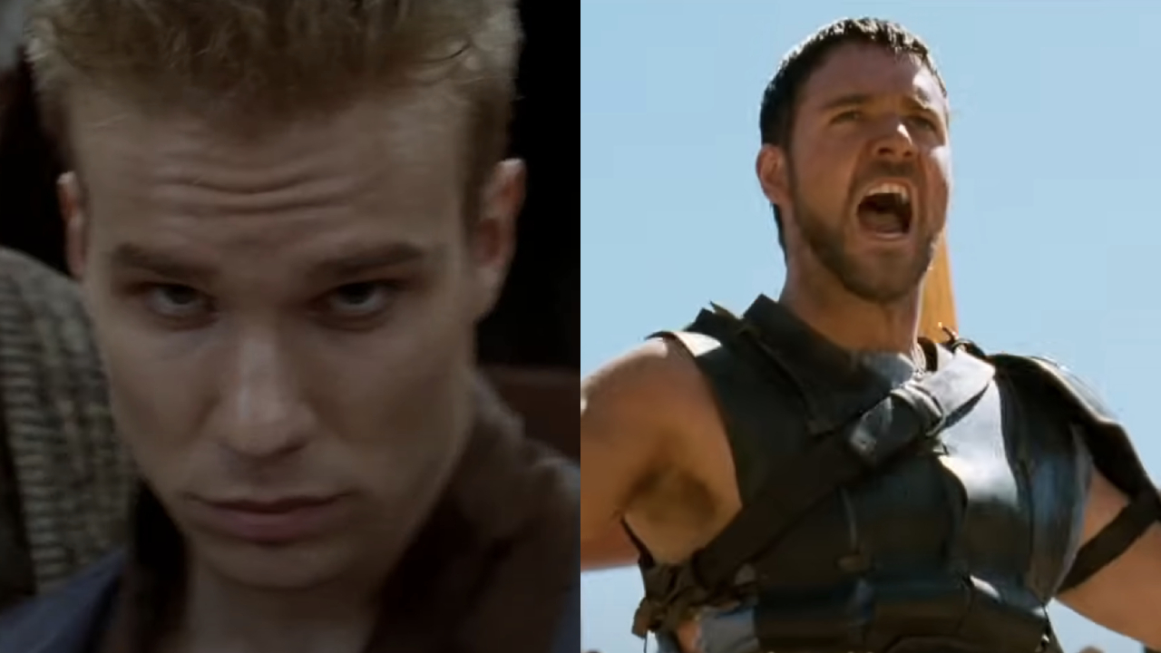 James Marshall in Gladiator and Russell Crowe in Gladiator