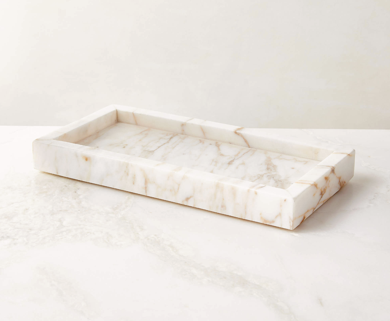CB2, Ramsey Calacatta Gold Marble Vanity Tray
