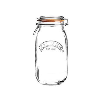 Kilner Clip Top Jar 2 Litre (2000 Ml) Airtight Glass Storage Jar for Preserving Fruits Vegetables Coffee Tea Rice Flour Nuts Pasta