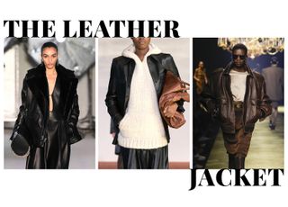 Future made graphic from Fall/Winter 2023 imagery of leather jackets