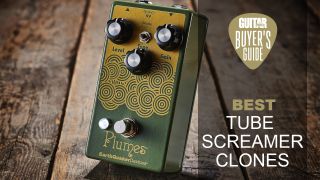 EarthQuaker Devices Plumes pedal on a wooden floor