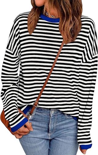 WIHOLL, Long Sleeve Striped Sweatshirt