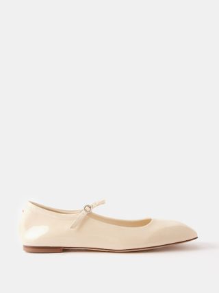 Uma Square-Toe Patent-Leather Mary Jane Flats