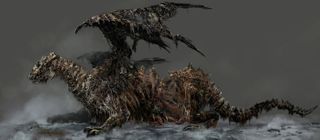 Dark Souls' Undead Dragon concept art