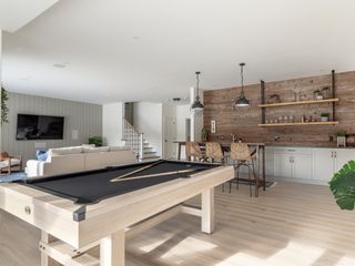 Basement with games room