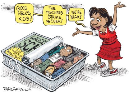 Political Cartoon U.S.&nbsp; Los Angeles teachers strike