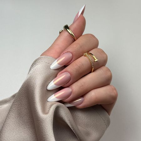 Chrome French Tip Nail Ideas