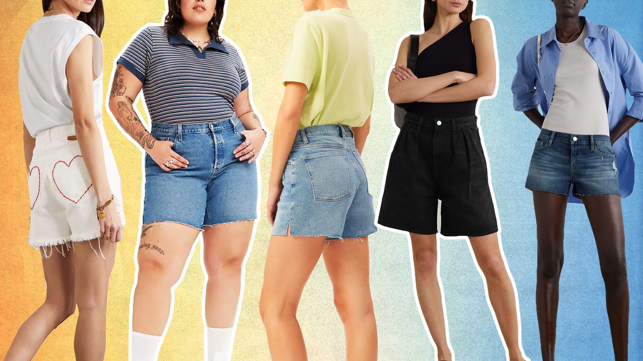 graphic of the best denim shorts for women in 2024