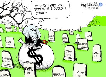 Political Cartoon U.S. GOP COVID small business stimulus