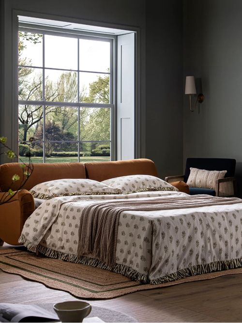 Daphnis Cinnamon Velvet Sofa Bed