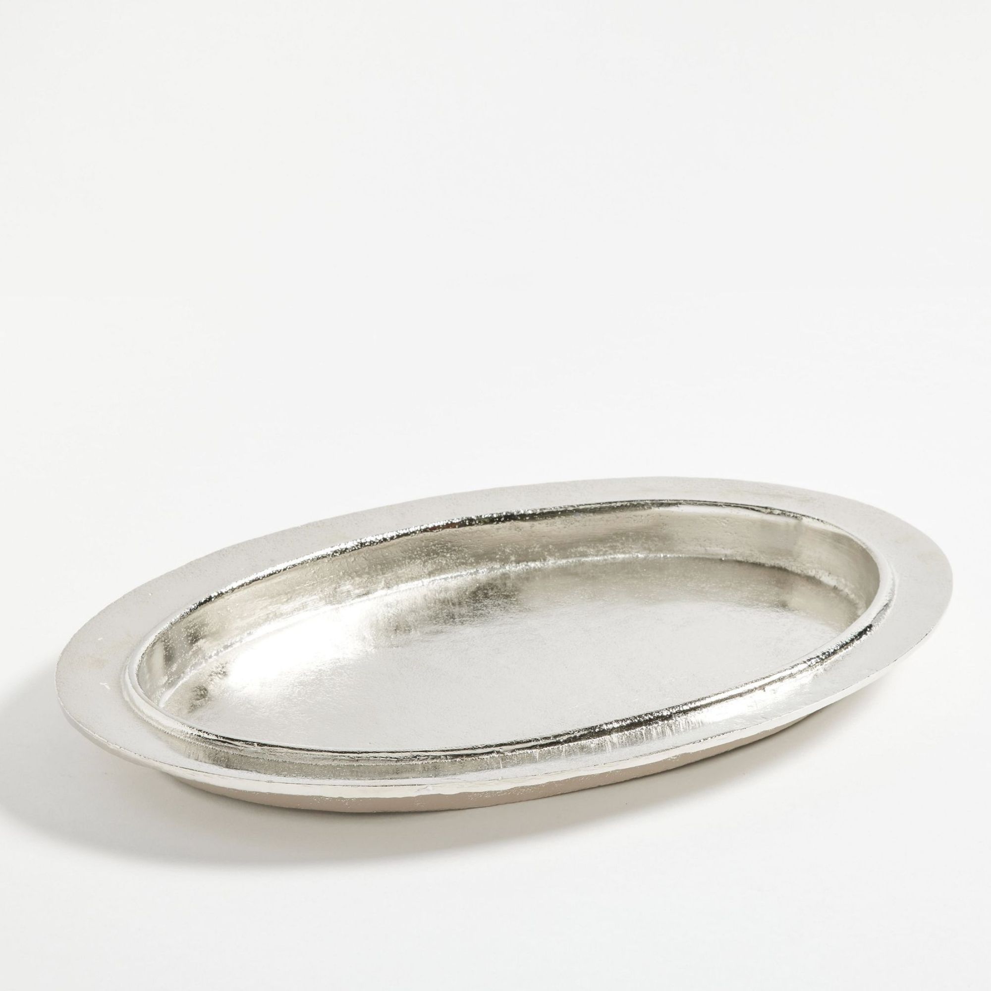 Rustic silver oval platter
