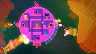 Local multiplayer games — the paired navigators/gunners/enginners of Lovers in a Dangerous Spacetime pilot their craft through enemy turret fire.