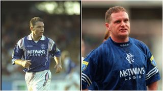 19/3/1996 Scottish Premier League Football,, Hibernian v Rangers,, Paul Gascoigne of Rangers, (Photo by Mark Leech/Offside via Getty Images)