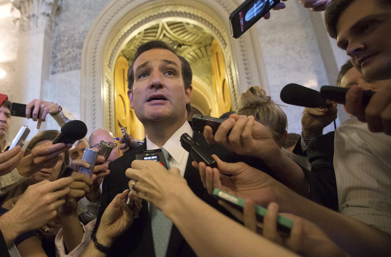 Ted Cruz faces reporters at the U.S. Capitol