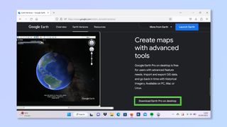 Google Earth download page