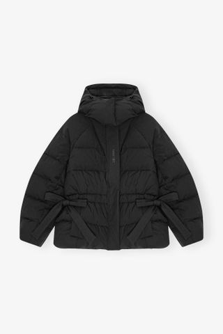 Black Tech Oversized Puffer Jacket