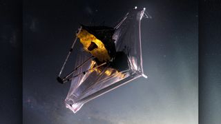 Artist conception of the James Webb Space Telescope, which is roughly the size of a school bus.