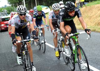 Tejay Van Garderen and Xabier Zandio in escape, Tour de France 2011, stage eight