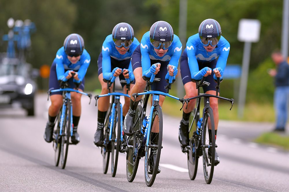 Movistar racing the Postnord Vargarda WestSweden TTT