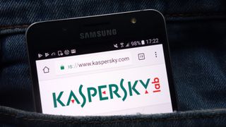 Kaspersky logo on a screen