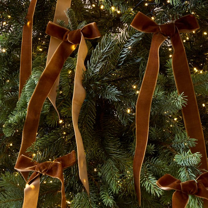 Velvet Bow Clip-On Ornaments (set of 6)