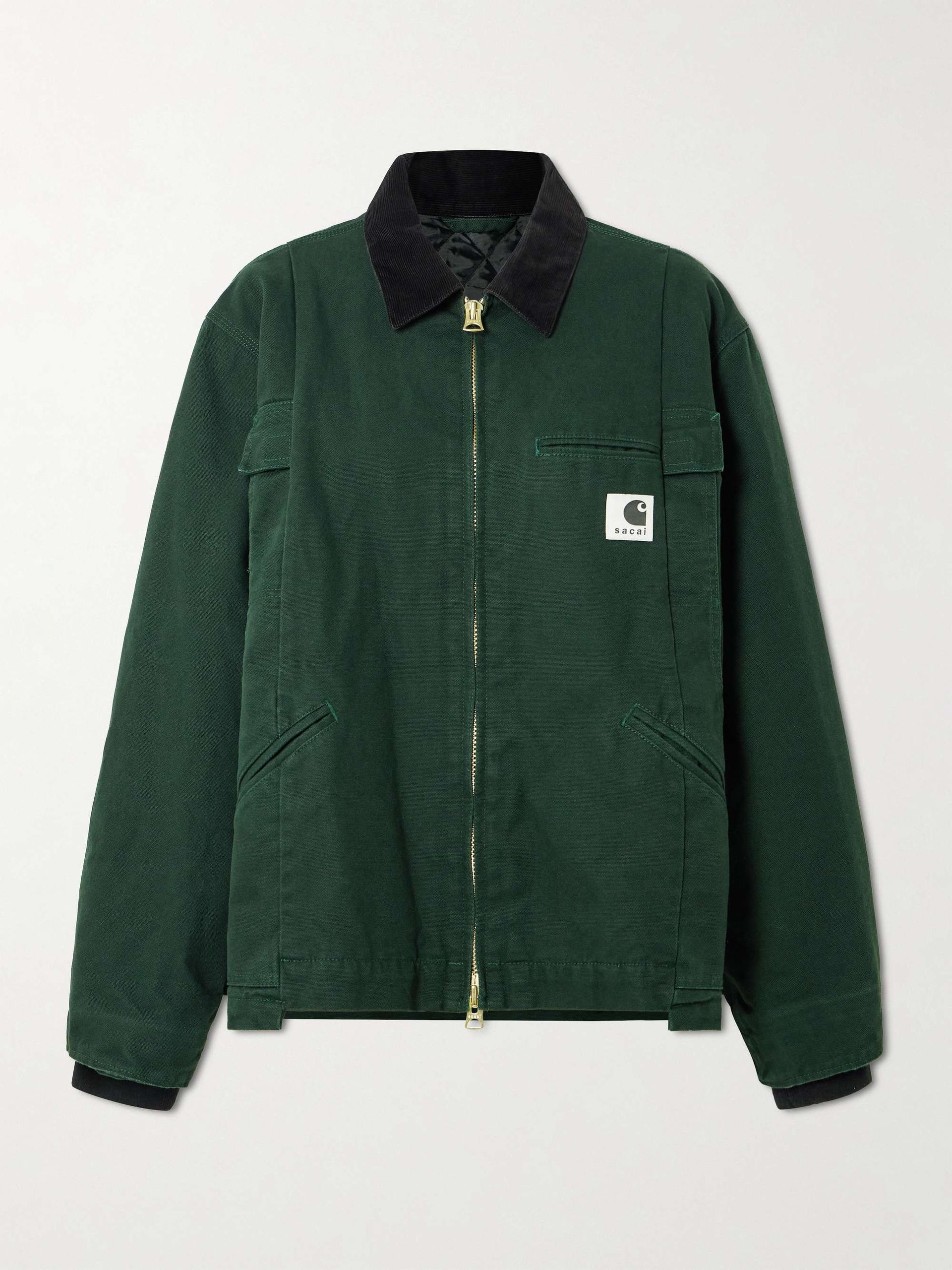 + Carhartt Wip Duck Oversized Corduroy-Trimmed Appliquéd Cotton-Canvas Jacket