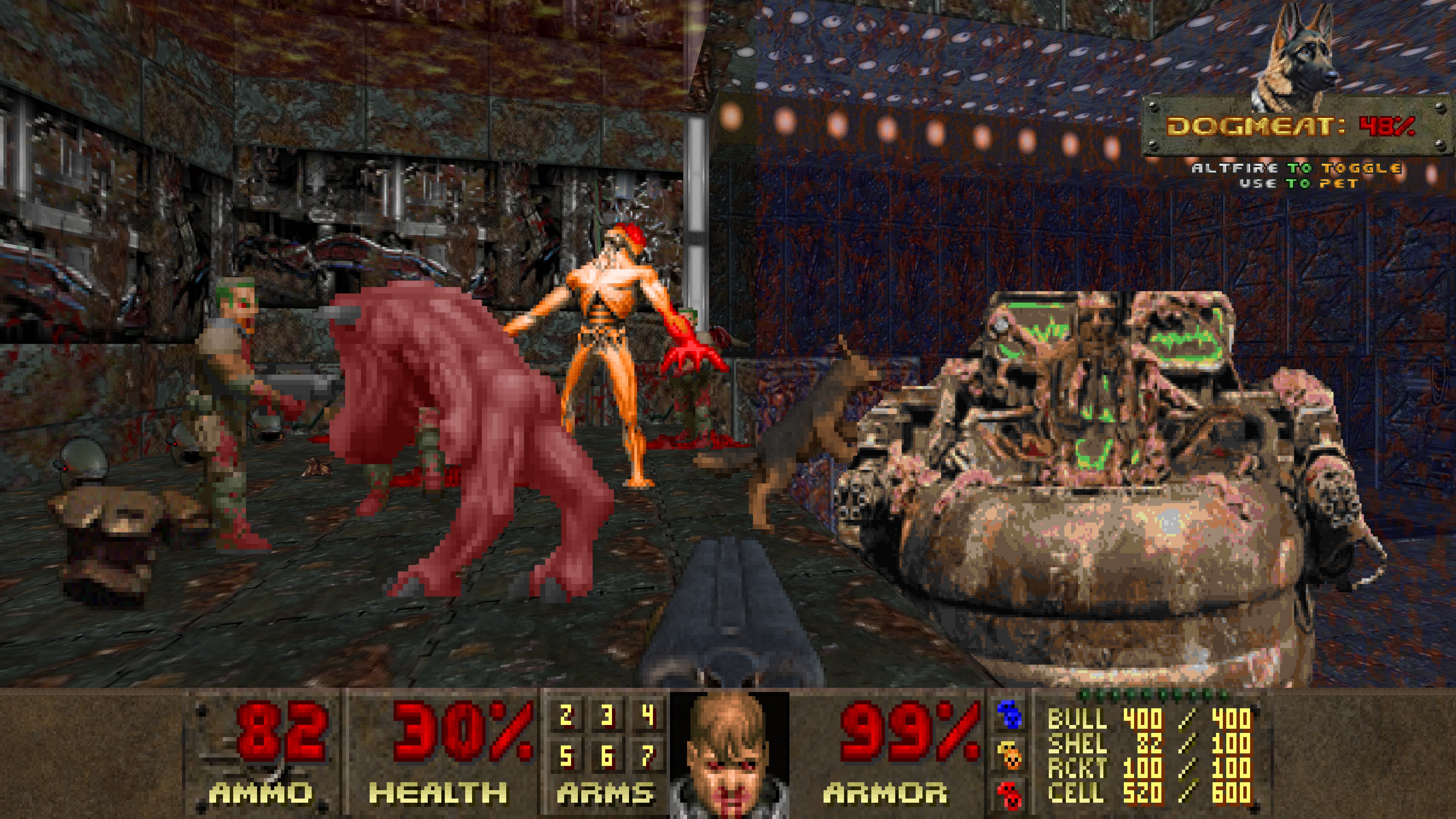 Doom Fallout mod screenshot showing a Doom version of Fallout's 