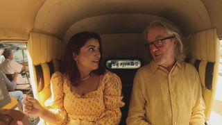 James May with comedian Aditi Mittal.
