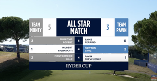 A screenshot of the Ryder Cup Celebrity All Star match 2023