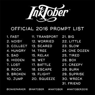 The full list of Inktober 2016 prompts