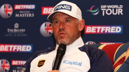 Lee Westwood speaks to the media ahead of the 2022 British Masters