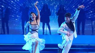 Xochitl Gomez and Val Chmerkovsky in Dancing with the Stars season 32