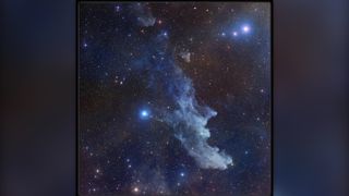 As the name implies, this reflection nebula associated with the star Rigel looks suspiciously like a fairytale crone. Formally known as IC 2118 in the constellation Orion, the Witch Head Nebula glows primarily by light reflected from the star.