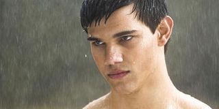 Taylor Lautner in the rain as Jacob Black