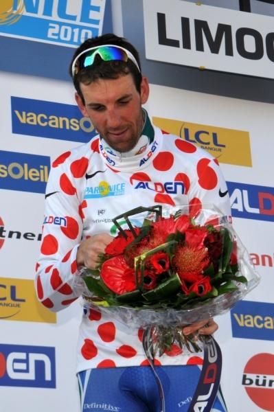 Laurent Mangel (Saur - Sojasun) took the climber's jersey in Paris-Nice