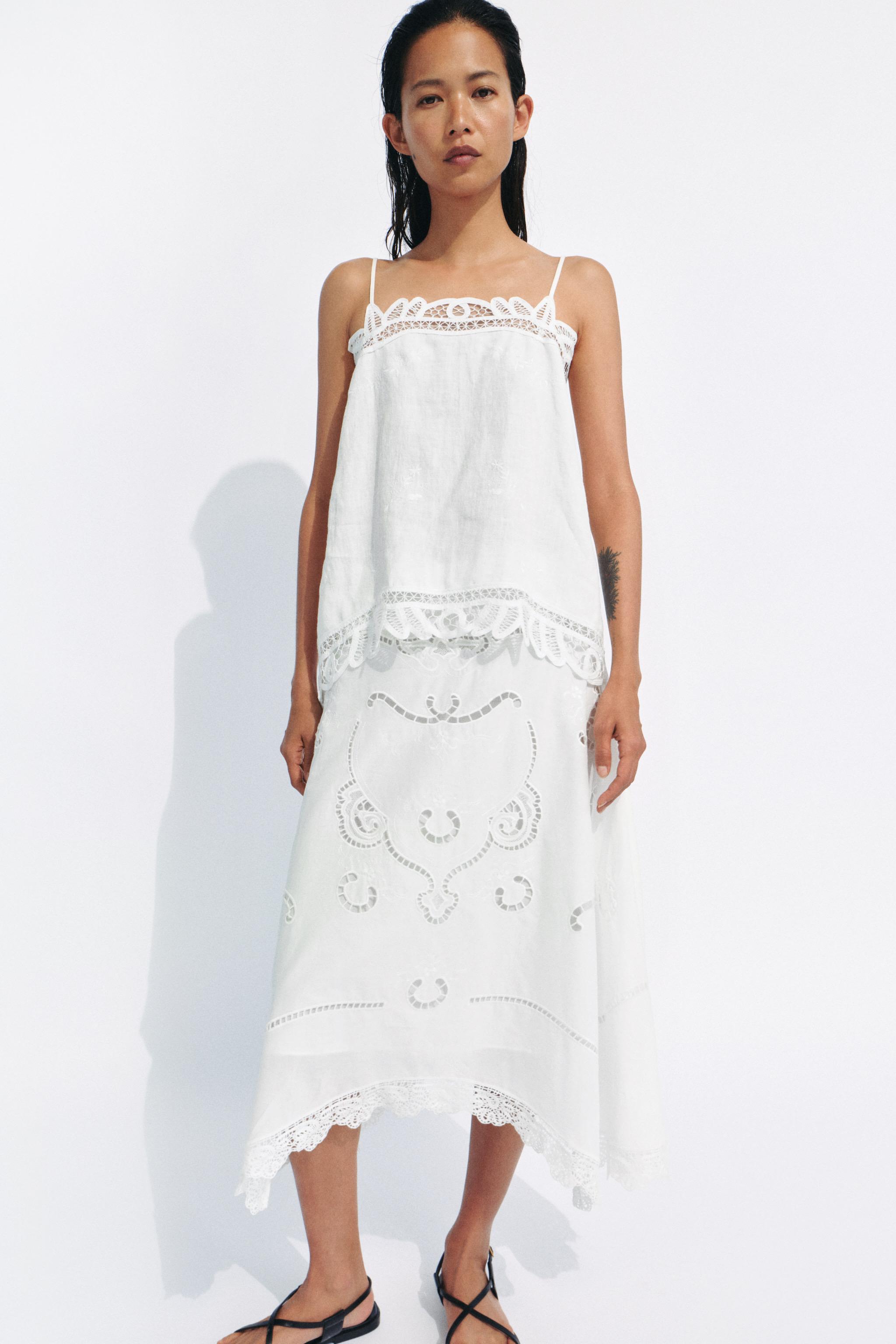 Zw Collection Embroidered Asymmetric Skirt