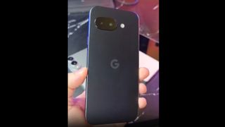 A device that may be the Google Pixel 9a, rear panel visible