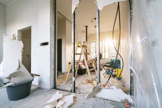 an internal wall being removed