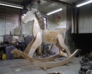 Horse sculpture work in progress