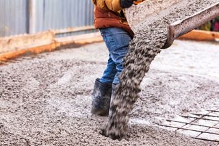 pouring concrete