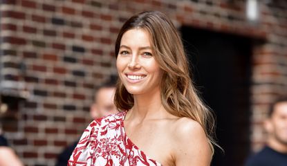 Jessica Biel arrives to 'The Late Show With Stephen Colbert' at the Ed Sullivan Theater on August 15, 2018 in New York City.