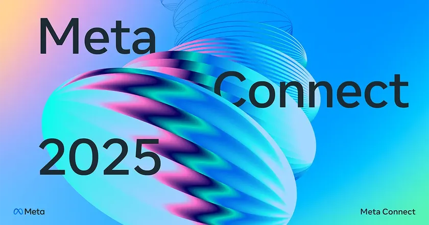 The Meta Connect 2025 banner with a swirling logo and text